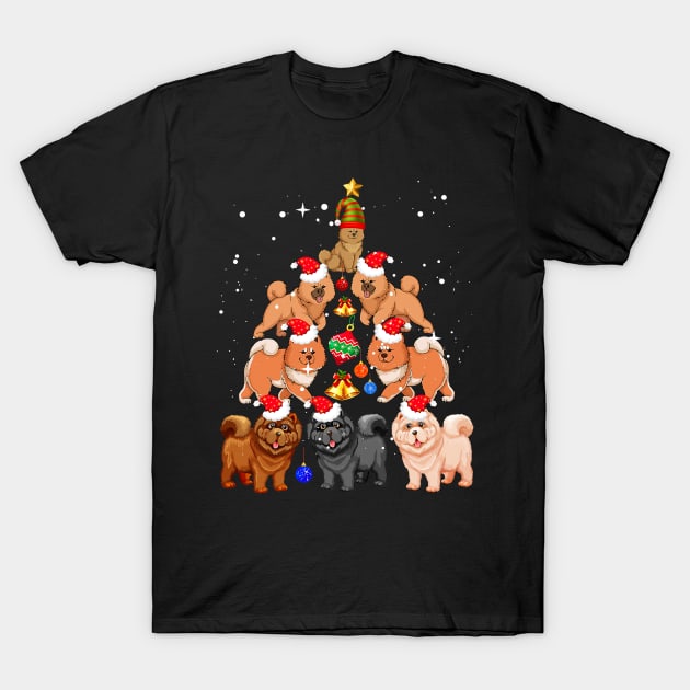 Chow Chow Christmas Tree T-Shirt by IainDodes